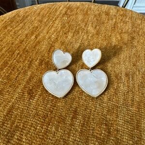 Enamel-like Heart Earrings